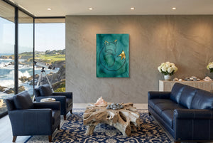 Fox Golden Curled โ fox golden curled living room with ocean view 1port flush print