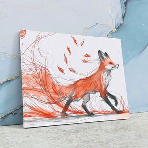 Fox in the Fall - Earth Tones Autumn Canvas Print