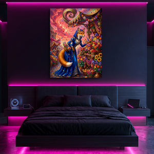 Fox Petal Path โ fox petal path sq pink neon room portv2 1port flush print