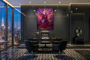 Fox with Bouquet โ fox with bouquet office with city view 3 1port flush print