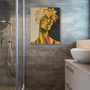 Fractured Golden Portrait - Luxury Wall Art