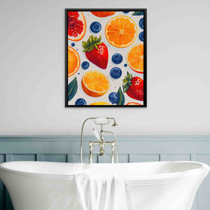 Fresh Fruits - Abstract Orange Canvas Wall Art