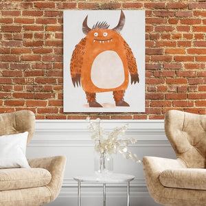 Friendly Fiend - Modern Brown Canvas Wall Art