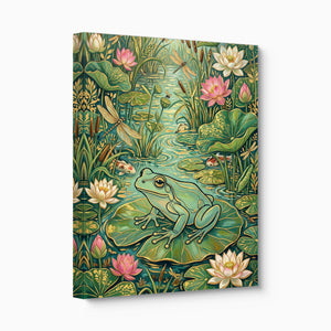 Frog Lily Pond โ frog lily pond angled flush print