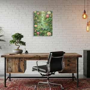 Frog Lily Pond โ frog lily pond sq bonsai office 1port flush print