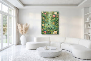Frog Lily Pond โ frog lily pond white room with furniture 1port flush print