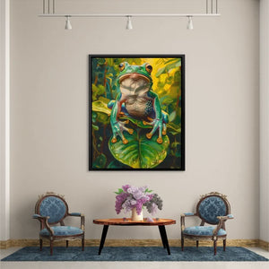 Frog on a Leaf - Frog Art