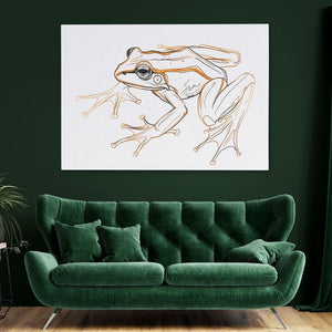 Frog Sketch - Minimalist Wall Art in Black Frame