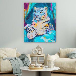 Frozen Guardian - Oversized Aqua Blue Canvas Wall Art