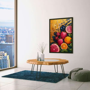 Fruitful Bliss - Abstract Wall Art in Black Frame