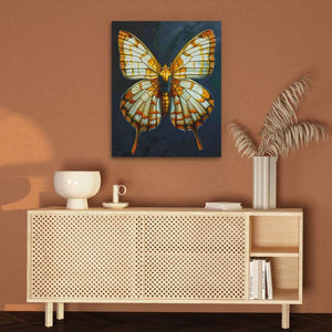 Furry Butterfly - Wall Art in Black Frame