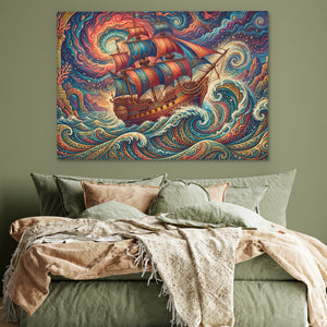 Galleon Swirling Seas — Galleon Swirling Seas Green Bedroom 155