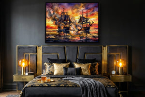 Galleons Sunset Battle โ galleons sunset battle bedroom with window 2 1land framed black