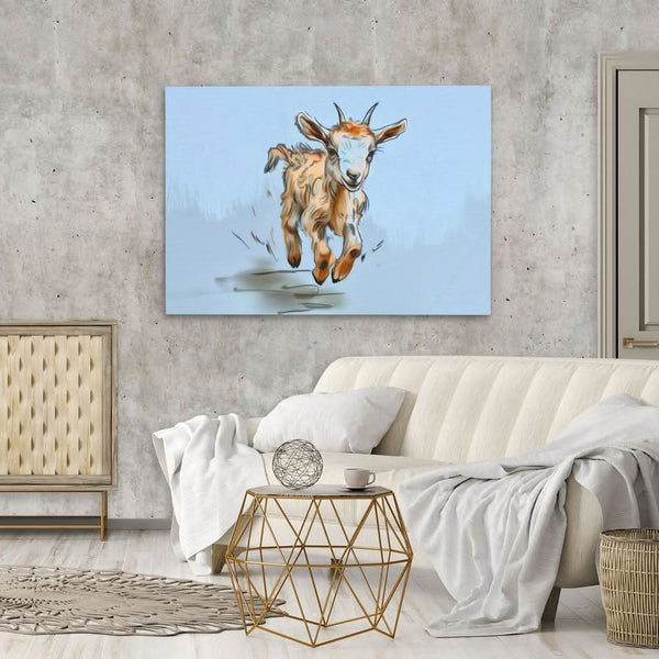 Galloping Goat in a room