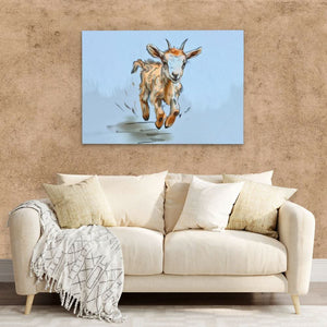 Galloping Goat - Large Canvas Print