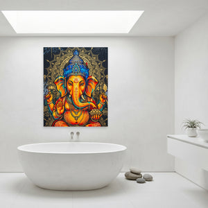 Ganesh Orange Mandala — Ganesh Orange Mandala Minimalist Bathroom Port 56