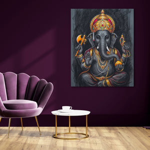 Ganesha Charcoal Crown — Ganesha Charcoal Crown purple room 117