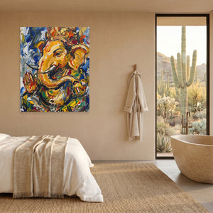 Ganesha Urban Expressionism canvas wall art, room view