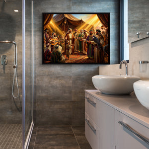 Gathering Golden Light โ gathering golden light sq bathroom 1land framed black