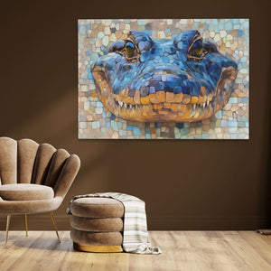 Gator Tiles - Man Cave Wall Art in Black Frame