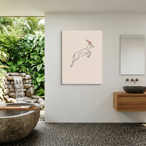 Gazelle Leaping Outline — gazelle leaping outline sq outdoor bathroom 1port flush print