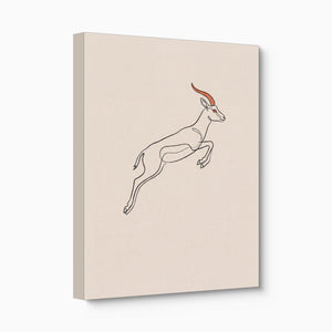 Gazelle Leaping Outline — gazelle leaping outline angled flush print