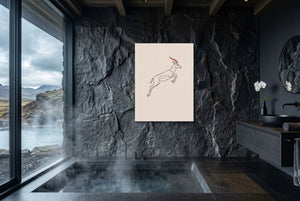 Gazelle Leaping Outline — gazelle leaping outline small bathroom with window 1port flush print