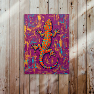 Gecko on Textured Hues - Luxury Wall Art