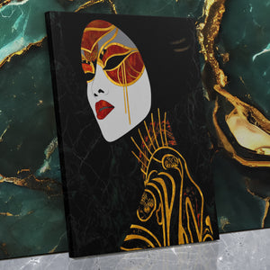 Geisha Golden Parasol — Geisha Golden Parasol Against Wall Mirror Wrap V3 23