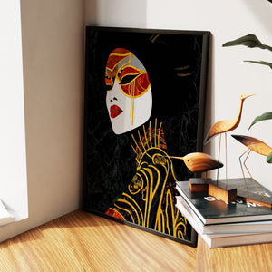 Geisha Golden Parasol — Geisha Golden Parasol New Living Room Wall Apartment Zoom 215