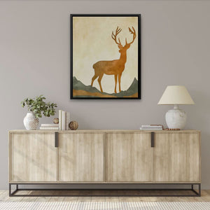 Gentle Deer - Beige Antlers Canvas Print