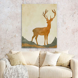 Gentle Deer - Beige Wall Art