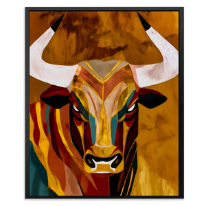 Geometric Bull Fury - Luxury Wall Art
