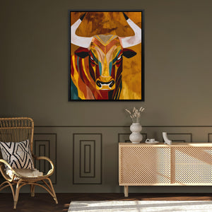 Geometric Bull Fury - Luxury Wall Art