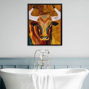 Geometric Bull Fury - Luxury Wall Art
