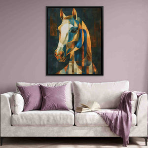 Geometric Charger - Abstract Wall Art in Black Frame