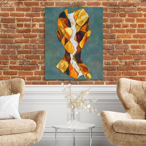 Geometric Facets Amber — Geometric Facets Amber Two Chairs and Brick Wall 327