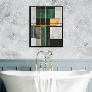 Geometric Gold and Green - Luxury Wall Art