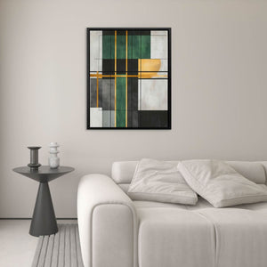 Geometric Gold and Green - Luxury Wall Art