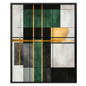 Geometric Gold and Green - Luxury Wall Art