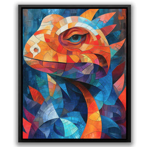 Geometric Lizard - Blue Lizard Canvas Print