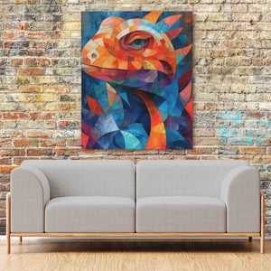 Geometric Lizard - Large Abstract Canvas Print