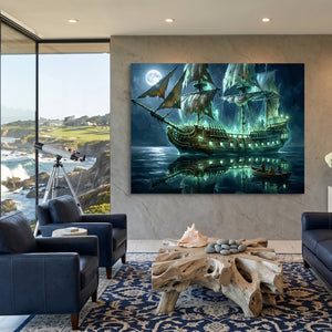 Ghost Vessel Ethereal โ ghost vessel ethereal sq coastal views 1land flush print