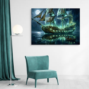 Ghost Vessel Ethereal โ ghost vessel ethereal sq green light 1land flush print