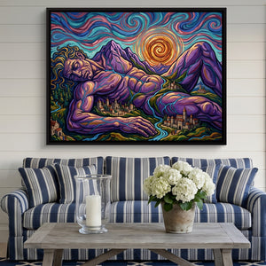 Giant Starry Night โ giant starry night sq striped couch 1land framed black