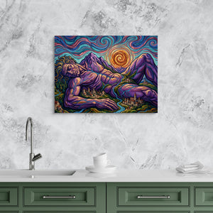Giant Starry Night โ giant starry night sq kitchen granite purple 1land flush print