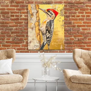 Gilded Drummer - Earth Tones Wall Art for Home Office