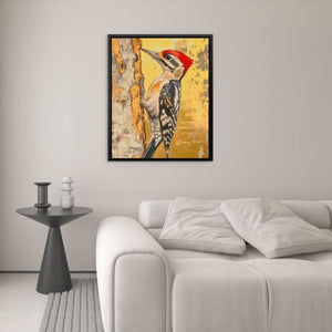 Gilded Drummer - Nature Wall Art in Black Frame