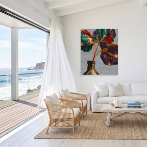 Gilded Foliage Fading canvas wall art, room view