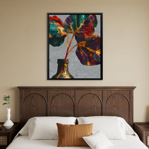 Gilded Foliage Fading canvas wall art, room view